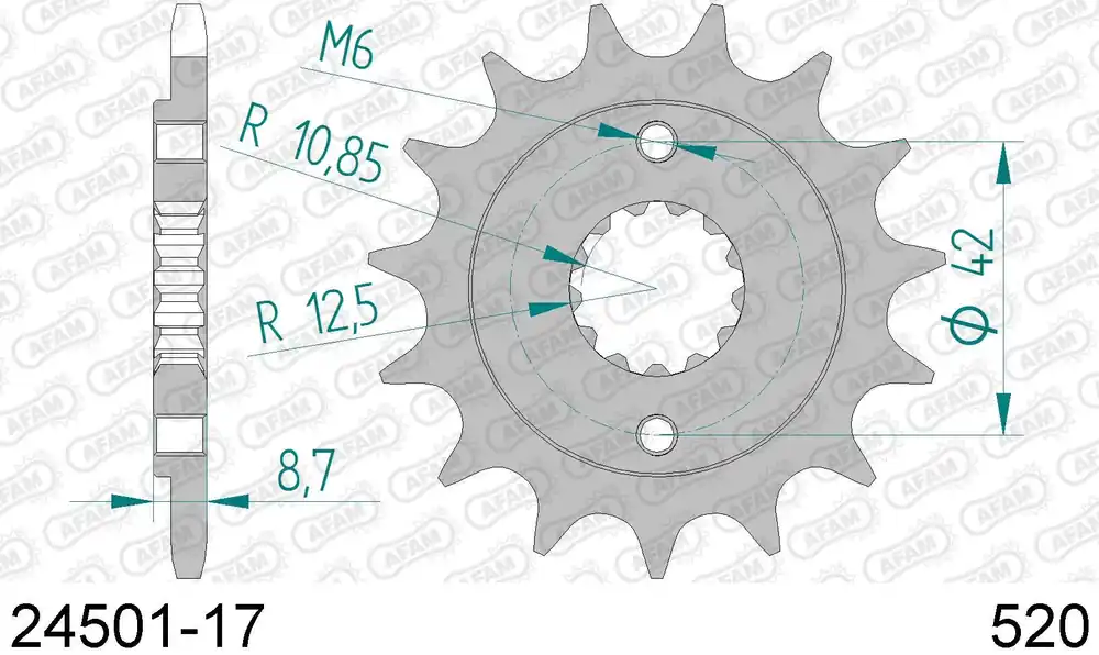 Kawasaki er 5 er500 500 pignone afam 24501-17 passo 520 1997 2007 Consegna Rapida