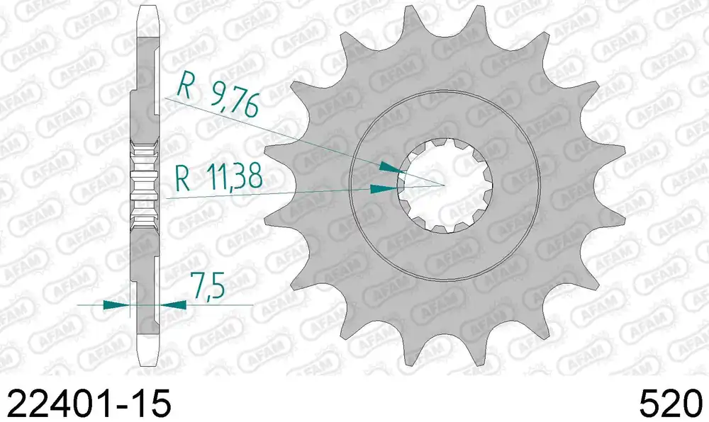 Prezzo Ridotto Suzuki gn 250 250 pignone afam 22401-15 passo 520 1985 1998
