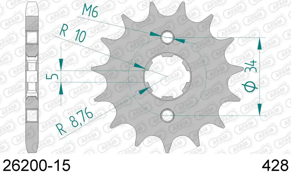 Honda cb 125 125 pignone afam 26200-15 passo 428 1972 1976 Prezzo Conveniente