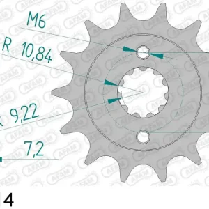 Honda cbr 250 r 250 pignone afam 20320-14 passo 520 2011 2013 Direttamente Dal Produttore