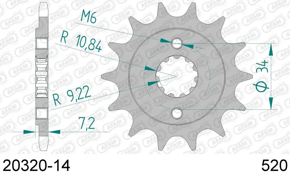 Honda cbr 250 r 250 pignone afam 20320-14 passo 520 2011 2013 Direttamente Dal Produttore