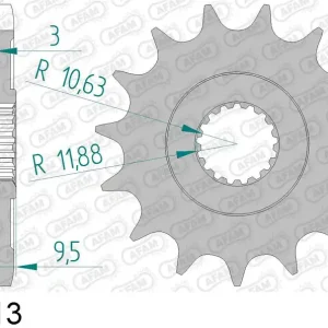 Hm honda cr 250 r moto 250 pignone afam 20311-13 passo 520 2004 2004 Offerta Del Giorno