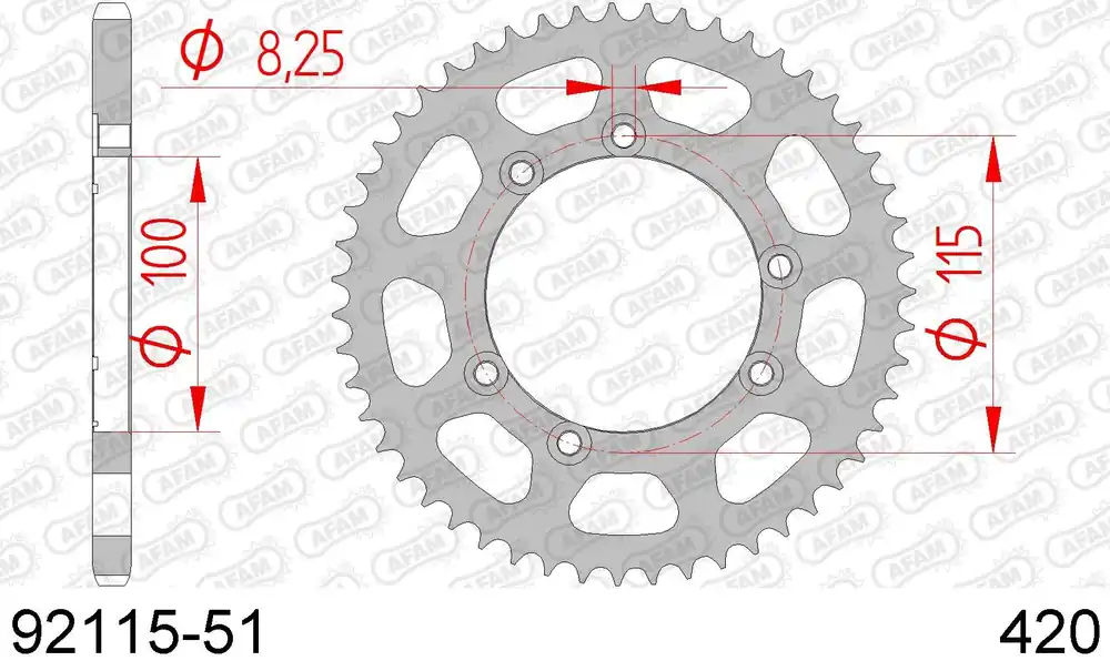 Beta rr 50 enduro 50 corona afam 92115-51 in acc. passo 420 2002 2005 Scelto Dai Clienti