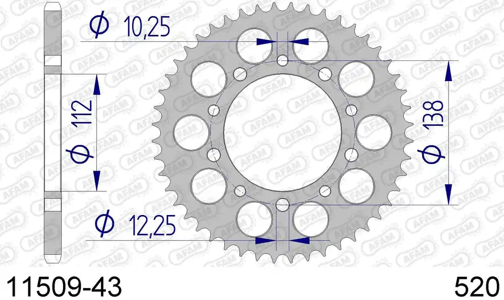 Popolare Honda cb 600 f hornet 600 corona afam 11509-43 in all. passo 520 2007 2013