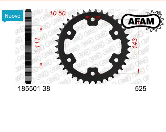 Royal enfield 650 continental 650 corona afam 185501-38 passo 525 2018 2020 Pagamento Sicuro
