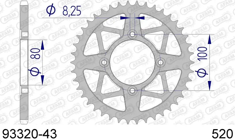 Beta evo 125 125 corona afam 93320-43 in all. passo 520 2009 2020 Ultime Pezzi