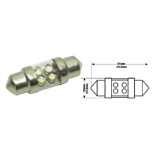 Lampada sv8,5 12v 4 led bianco bcr Occasione Imperdibile