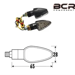 Coppia frecce moto universali carbon look omologate a led modello arw sm Nuova Collezione