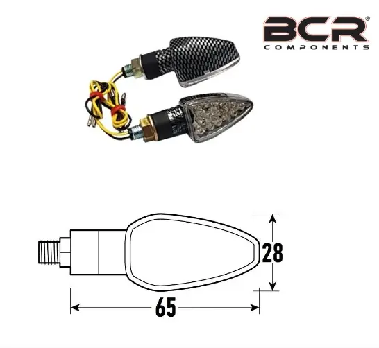 Coppia frecce moto universali carbon look omologate a led modello arw sm Nuova Collezione