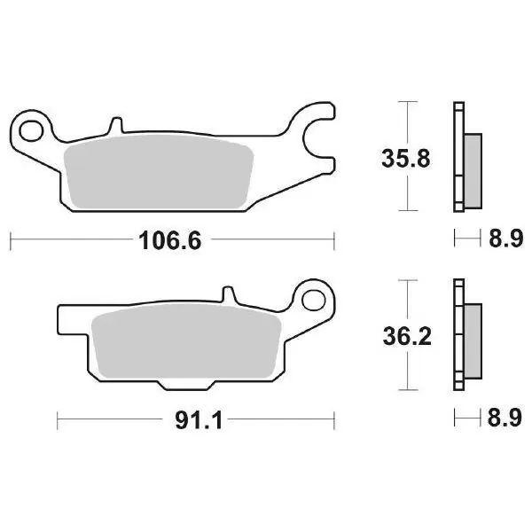 Promozione Yamaha yfm grizzly / se 550 pastiglie freno sbs 852 si 2009 2012