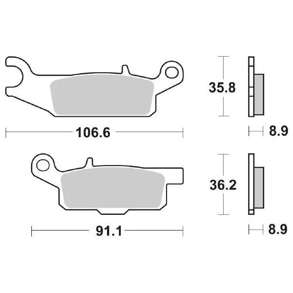 Nuova Collezione Yamaha yfm grizzly / se 550 pastiglie freno sbs 851 si 2009 2012