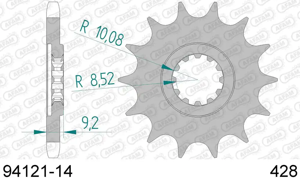 Hm honda cre 50 baja 50 pignone afam 94121-14 passo 428 2003 2016 Occasione Imperdibile