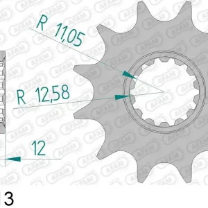 Gas gas ec 200 200 pignone afam 94313-13 passo 520 2000 2002 Popolare