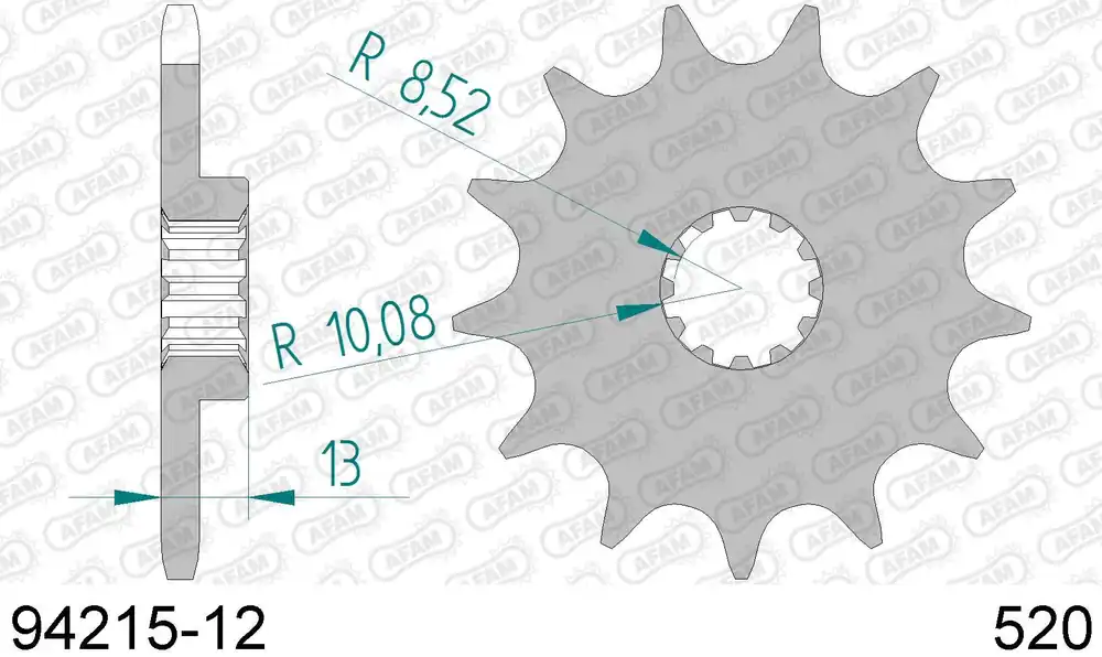 T.m. en 125 enduro 125 pignone afam 94215-12 passo 520 2012 2020 Direttamente Dal Produttore