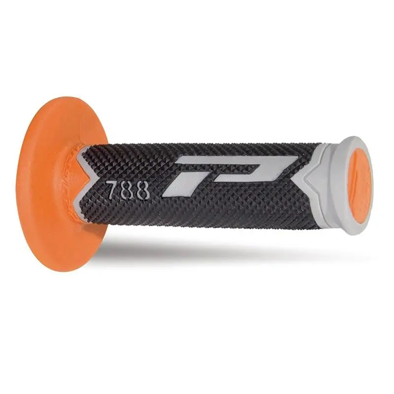 Promo Stagionale Manopole mx progrip 788 - 211 - tripla densita' - grigio / nero / arancio no foro