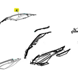 Nuova Collezione Sym jet 4 125 carena fiancata posteriore destra grigio gy430c 2024 2024 xcb12c1cn-eu