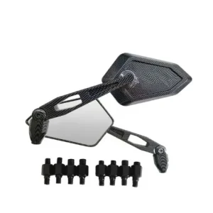 Coppia specchi specchietti regolabili inclinabili carbonio universali moto neri Offerta Del Giorno