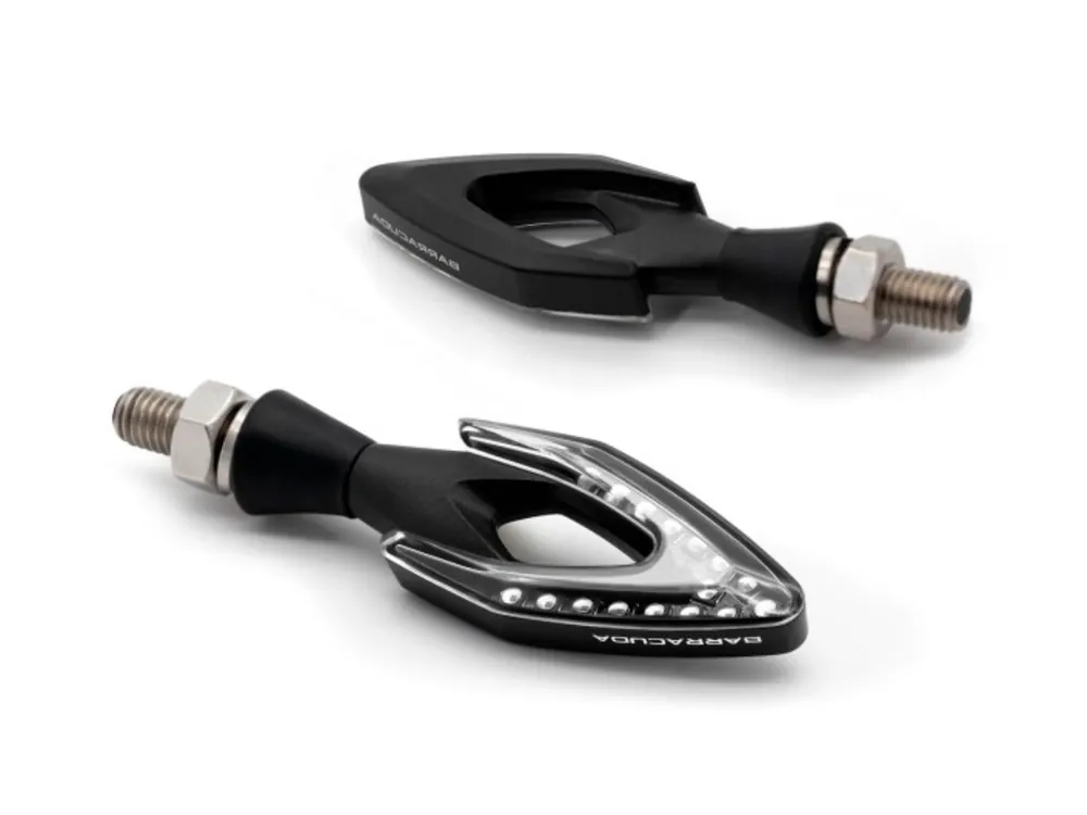 COPPIA INDICATORI FRECCIA LED NERE BARRACUDA UNIVERSALI- Occasione Imperdibile