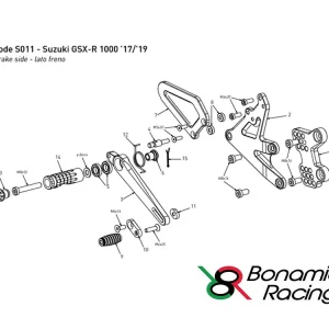 PERNO FRENO RICAMBIO PEDANE BONAMICI S011 LATO FRENO- Quantità Limitata