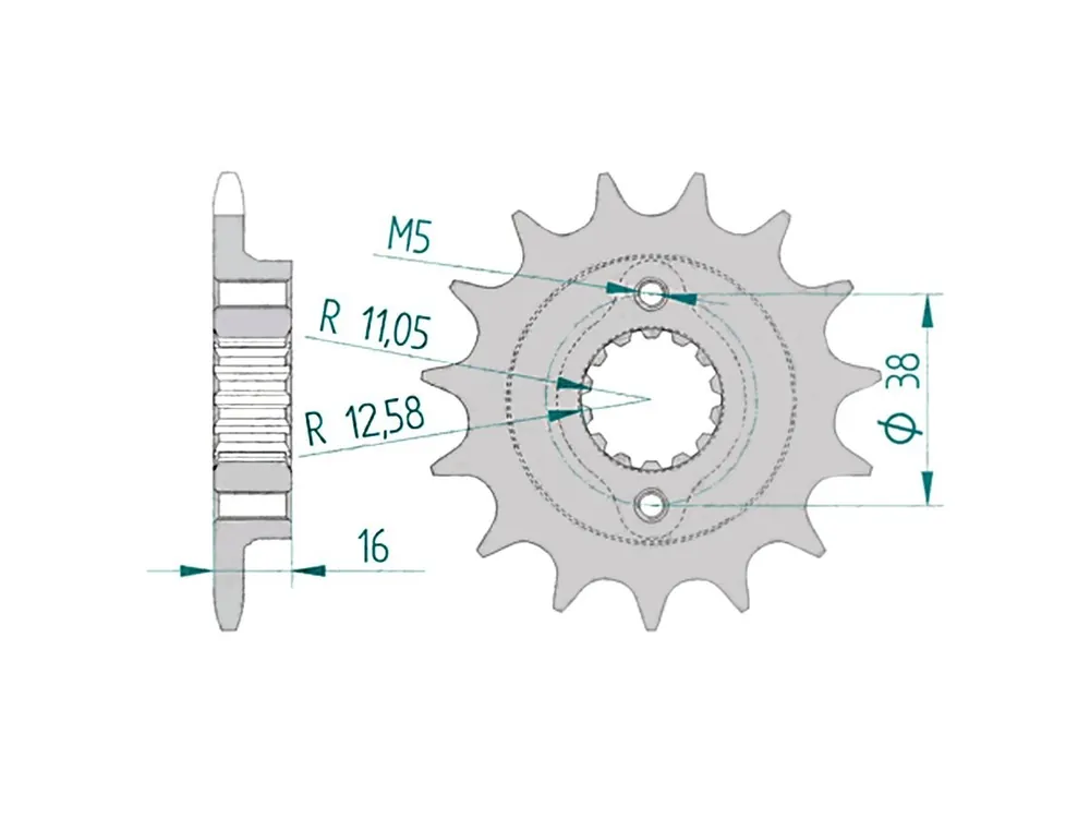 PIGNONE AFAM PASSO 520 ACCIAIO DUCATI MONSTER 750 (MONODISCO) 1996-1997- Economico
