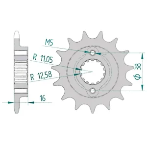Di Tendenza PIGNONE AFAM PASSO 520 ACCIAIO DUCATI MONSTER 600 / DARK / CITY 1993-2001-