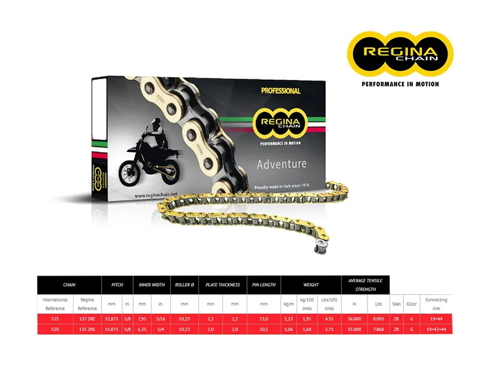 CATENA REGINA 135ZRE PASSO 520 HONDA XR 500 SA / SZ 79-80- Offerta Limitata