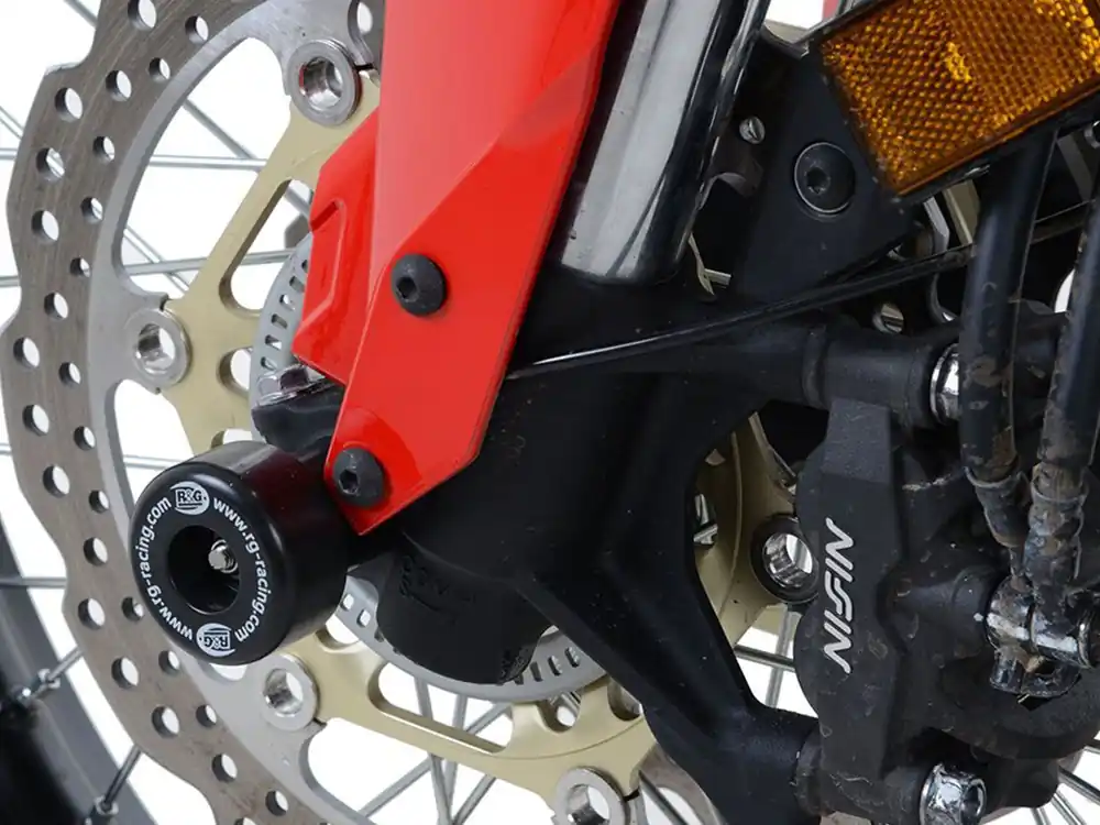 Nuova Collezione COPPIA PROTEZIONI PERNO RUOTA ANTERIORE R&G YAMAHA YZF-R1M 2015-2025-