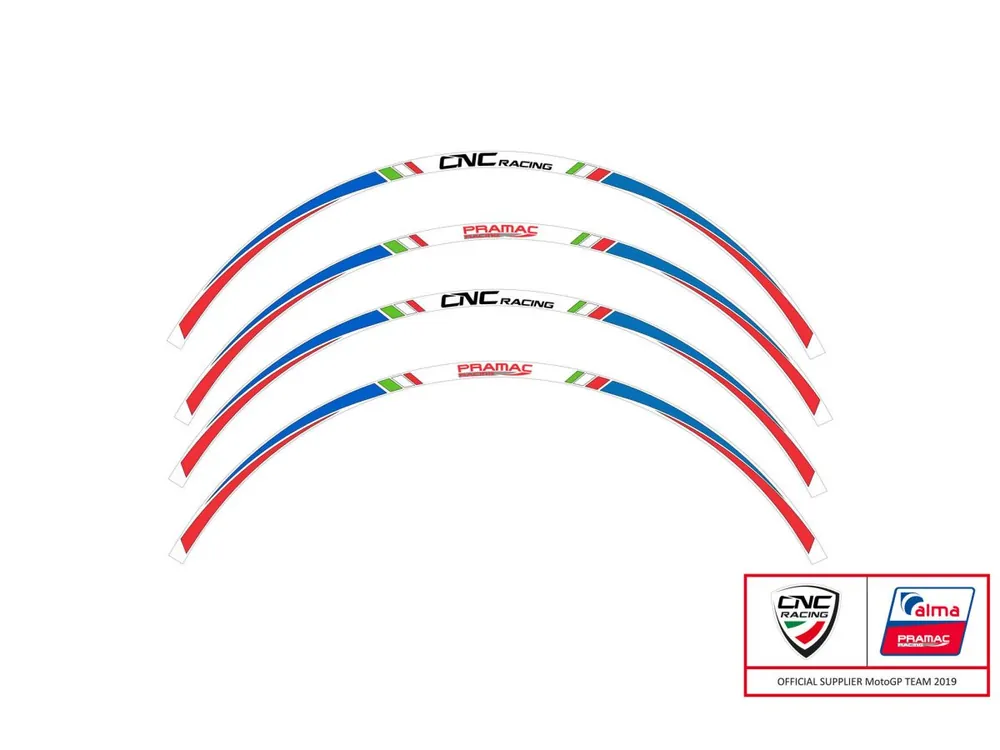 KIT ADESIVI RUOTA 17 POLLICI PRAMAC CNC RACING DUCATI SPORT 1000 S 2007-09- Compra Adesso