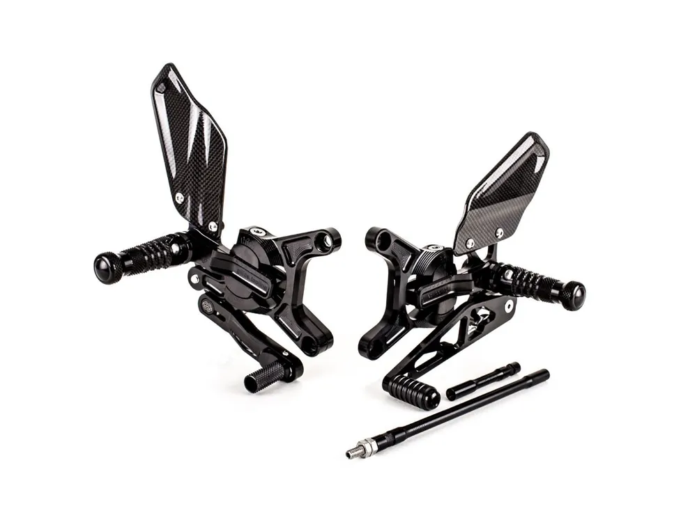 PEDANE ARRETRATE ALLUMINIO NERE GILLES TOOLING KAWASAKI NINJA ZX-6R 636 2023-2025- Acquista Ora