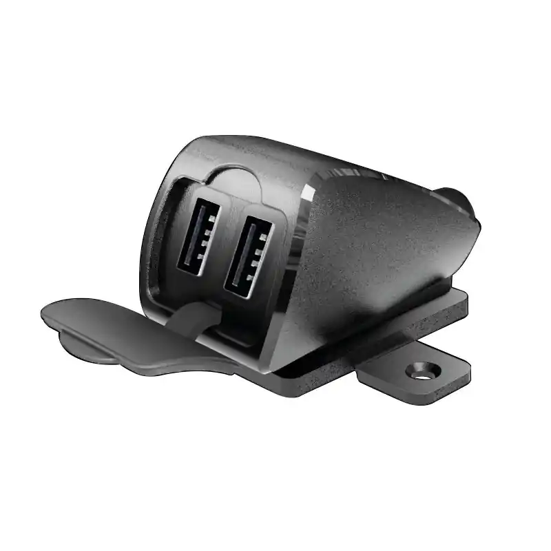 USB-FIX TREK 2, DOPPIO CARICATORE USB RESISTENTE ALL'ACQUA, FISSAGGIO CON VITI O BIADESIVO - ULTRA FAST CHARGE - 5400 MA - 12/24 Compra Oggi Stesso