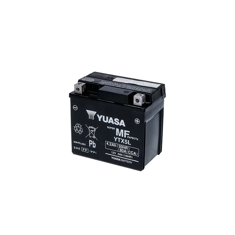 Spedizione Espresso BATTERIA YUASA YTX5L (SIGILLATA ATTIVATA - FACTORY SEALED) 12V/4AH