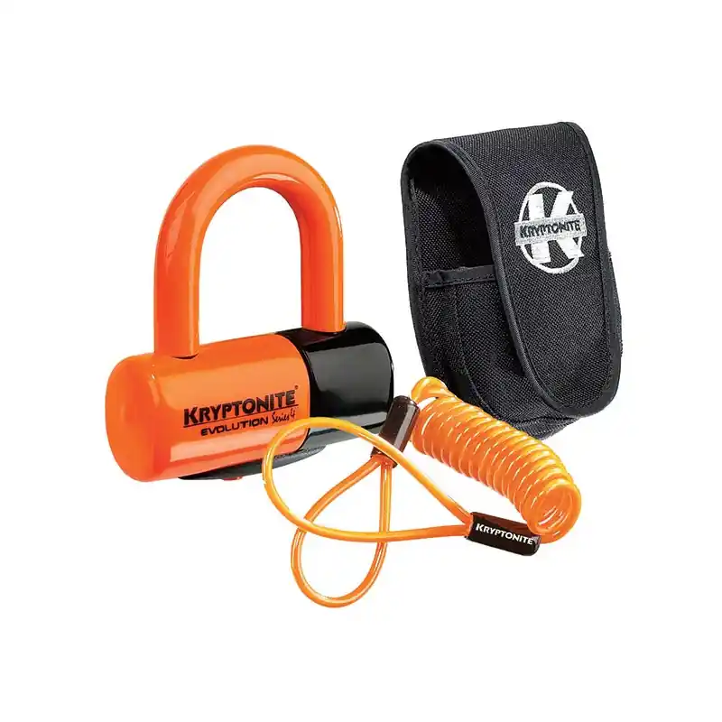 LUCCHETTO DISCO EVOLUTION COLOR ARANCIO CON CUSTODIA E CAVO REMINDER Spedito Oggi