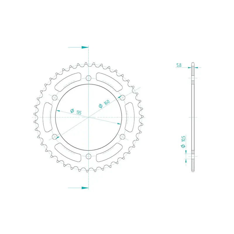 Corona in acciaio p520 - z43 (dis.00062) Reso Gratuito