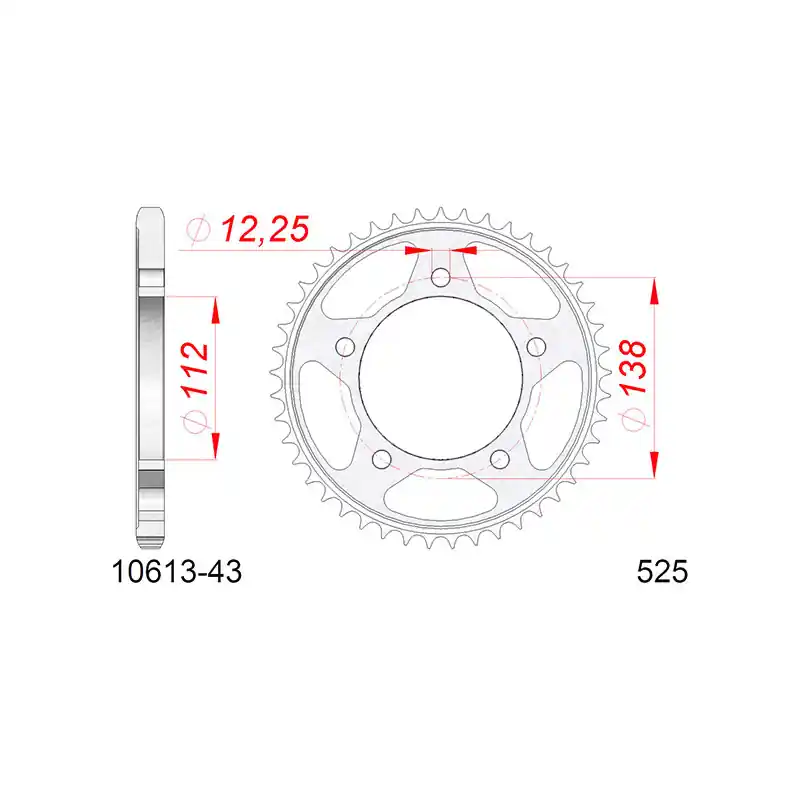Ultimissimo Modello Corona afam in acciaio p525 - z43 (dis.10613)