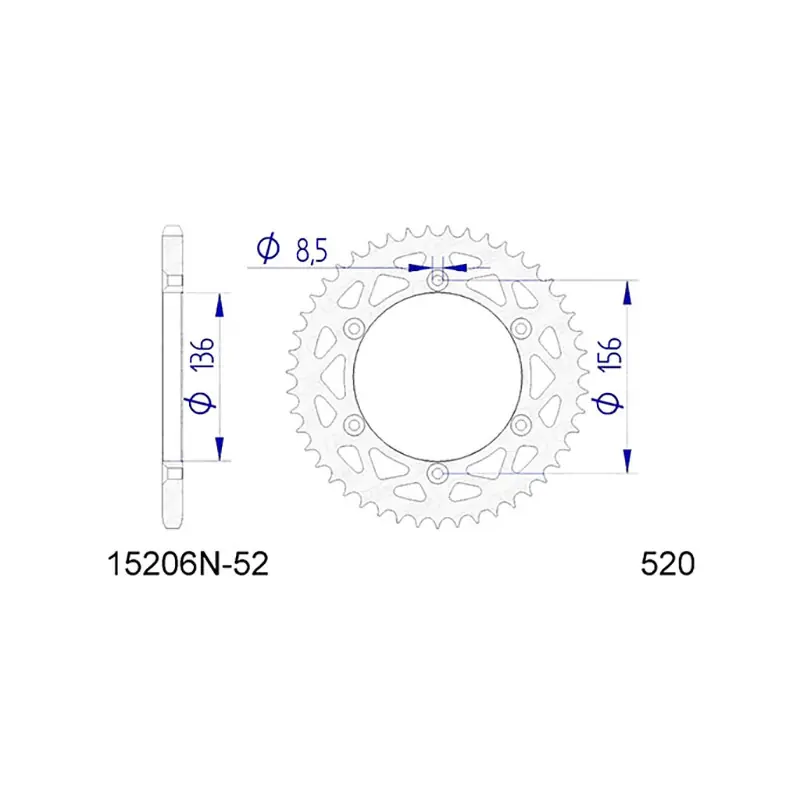 Corona afam in alluminio p520 - z52 (dis.15206) Non Perdere