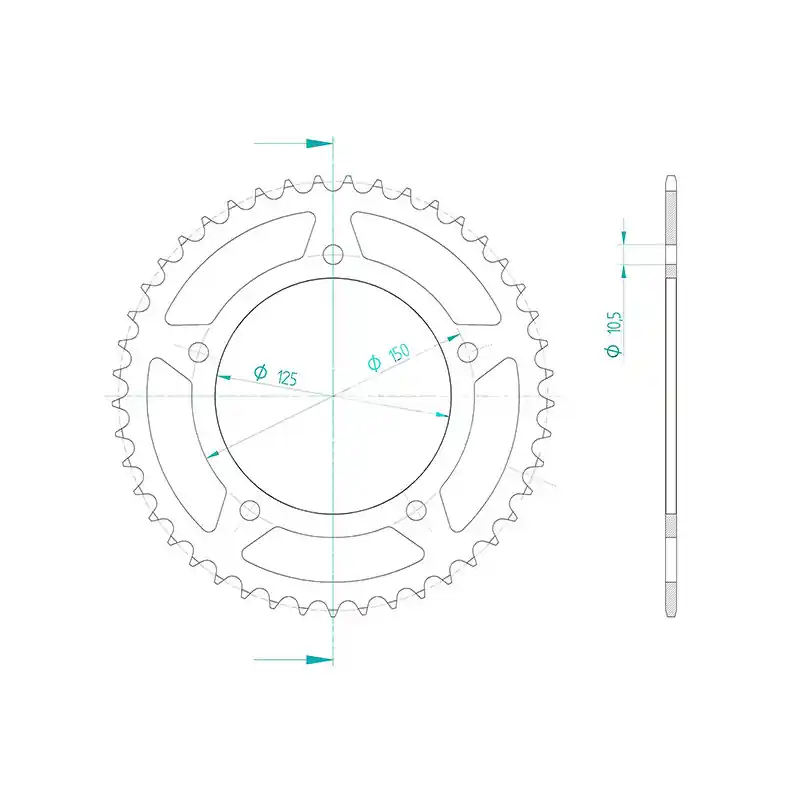 Esclusivo Corona in acciaio p525 - z45 (dis.182501)