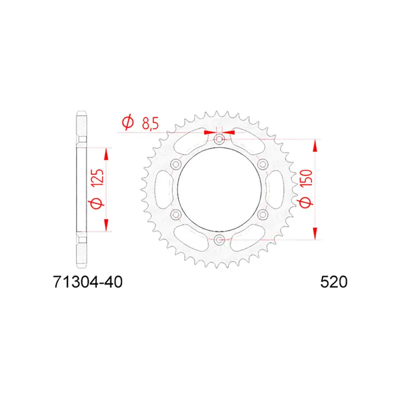 Corona afam in acciaio p520 - z40 (dis.71304) Ordina Subito