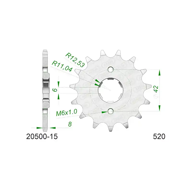 PIGNONE AFAM IN ACCIAIO P520 - Z15 (DIS.20500) Miglior Prezzo