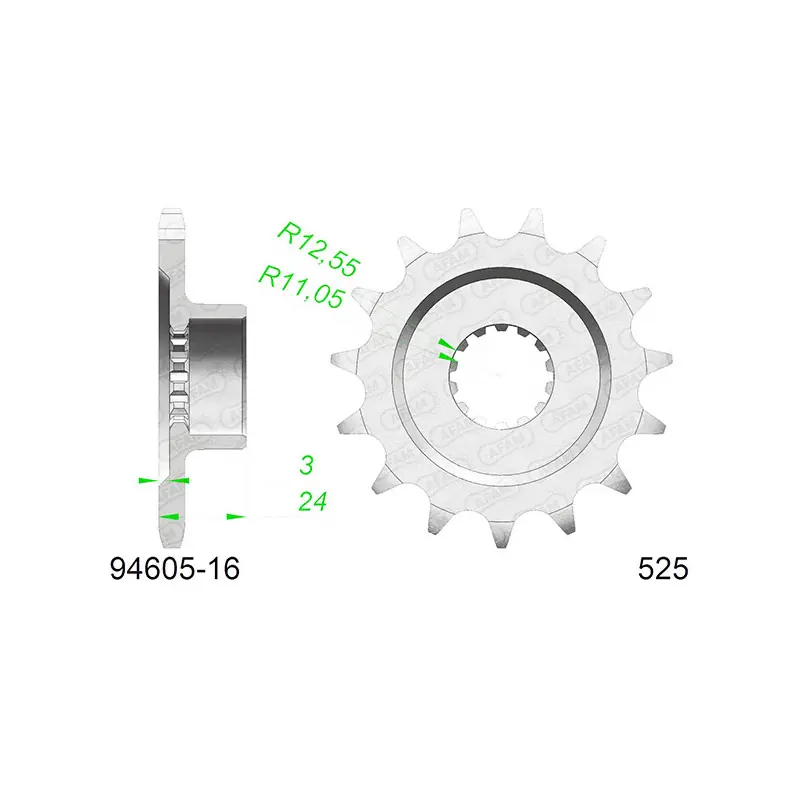 Pignone afam in acciaio p525 - z16 (dis.00037) Spedizione Gratuita