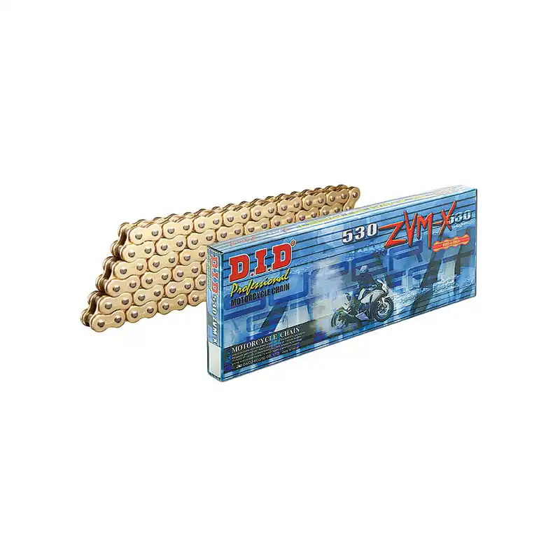 Novità CATENA DID 530ZVM-X (Gold & Gold) - Lunghezza: 96 maglie con giunto a rivetto (ZJ) Codice Sostitutivo: 535230962