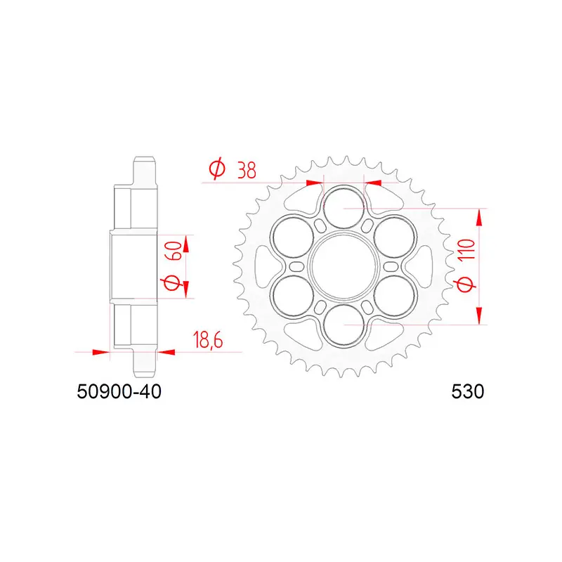 Corona afam in acciaio p530 - z40 (dis.50700) Saldi