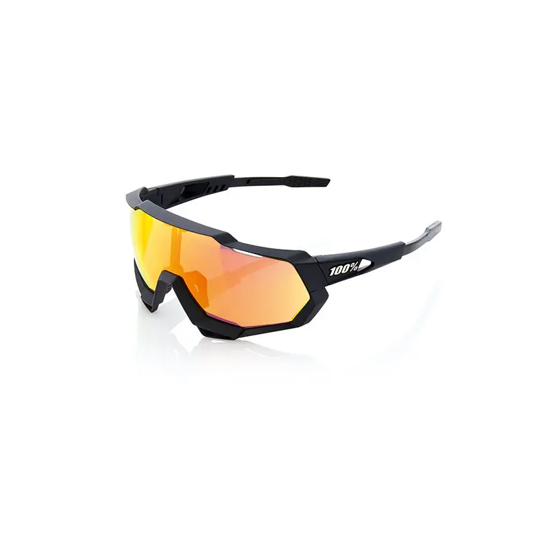 Acquista Ora OCCHIALI DA SOLE 100% SPEEDTRAP - SOFT TACT BLACK - LENTI HIPER MULTISTRATO A SPECCHIO ROSSE