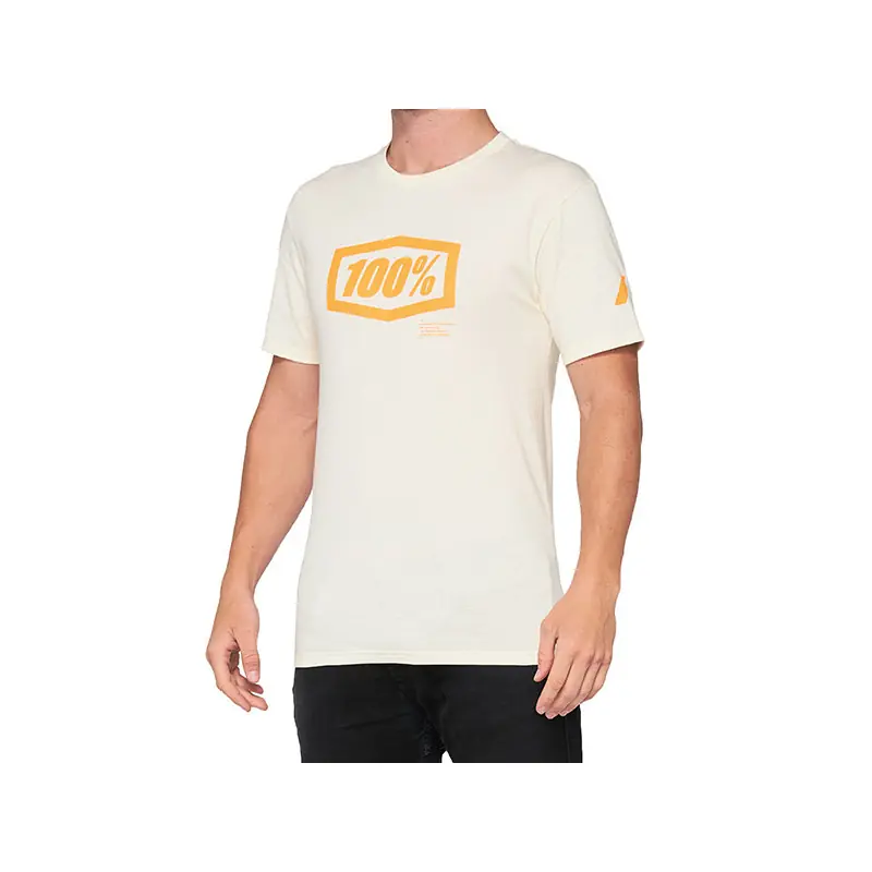 T-SHIRT 100% ESSENTIAL CHALK/ORANGE (TAGLIA L) Reso Gratuito