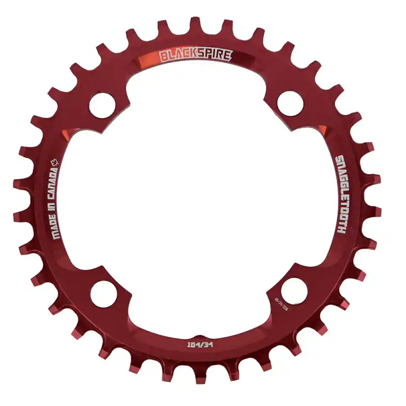 CORONA SNAGGLETOOTH BCD 104 MM 4-FORI 1 X 11/12V - 34 DENTI, ROSSO - 34 DENTI, ROSSO Reso Gratuito