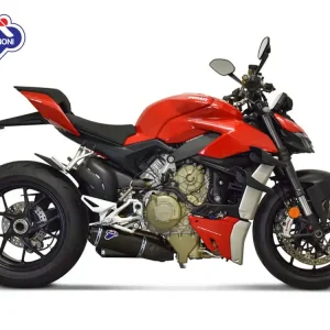 Ultime Pezzi COPPIA TERMINALI BASSI TITANIO NERO TERMIGNONI DUCATI STREETFIGHTER V4 / S 2020-2024-
