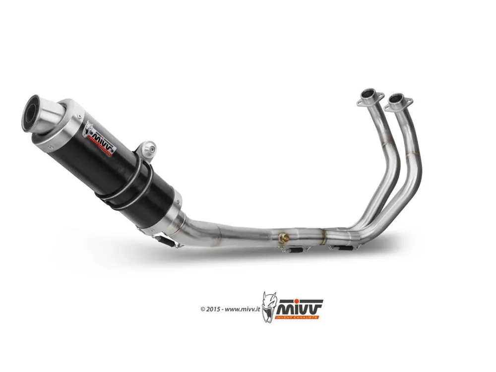 Quantità Limitata SCARICO COMPLETO 2X1 MIVV GP ACCIAIO NERO YAMAHA MT-07 / FZ-07 2014-2024-