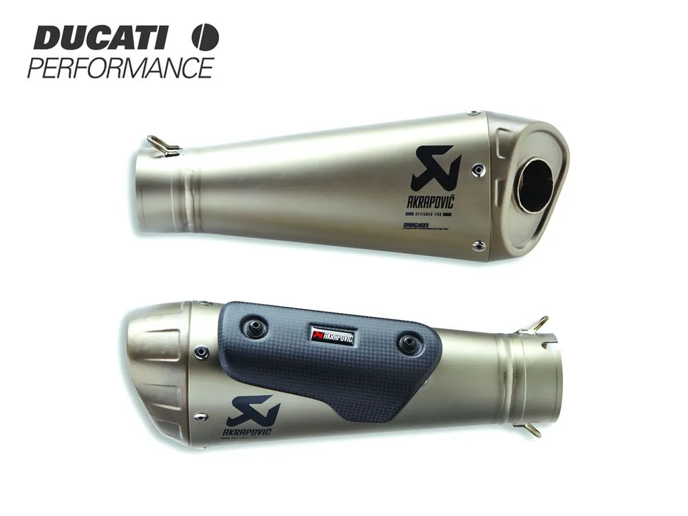 Subito Disponibile 96481661AA COPPIA TERMINALI SCARICO RACING AKRAPOVIC DUCATI STREETFIGHTER V4 / S / SP / SP2 2020-2024-