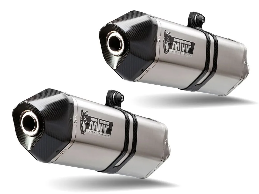 AT.016.LRX COPPIA TERMINALI MIVV SPEED EDGE INOX CARB TRIUMPH SPEED TRIPLE 16-18- Vendita Finale