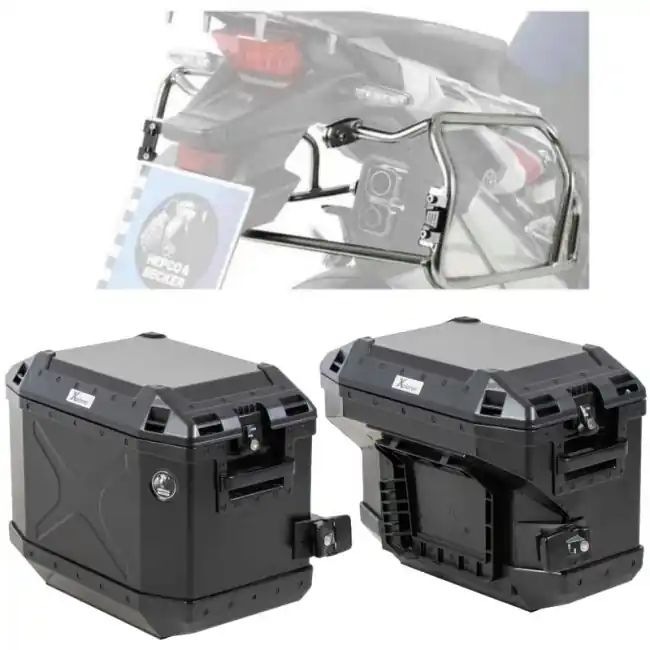 Set completo telai laterali e valige nere Hepco & Becker Cutout per BMW F750 GS- Promozione