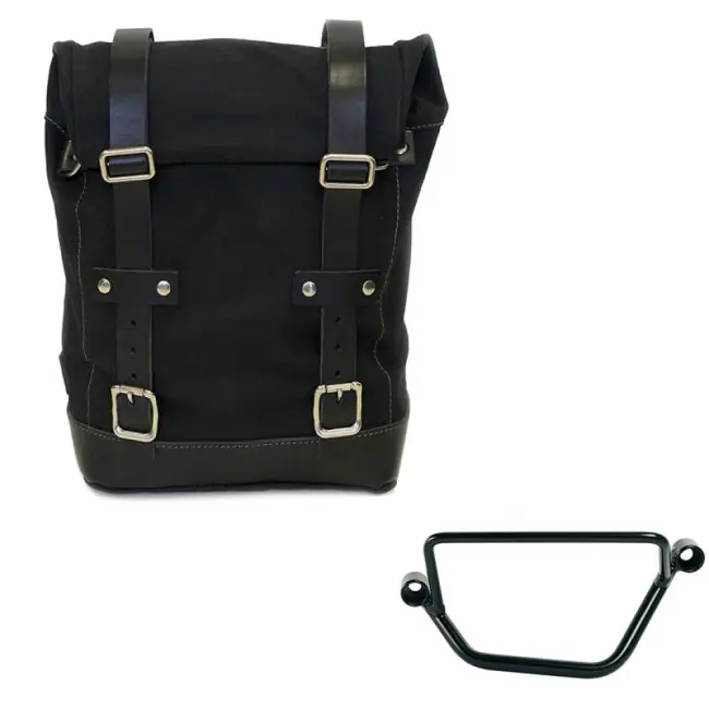 Kit borsa laterale sx Unit Garage in canvas per Honda GB 350-Beige e marrone Professionale